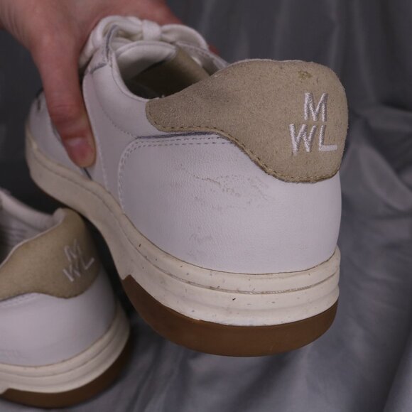 Madewell Court Sneakers White Leather Ivory Multi Low Top Lace Up Size 8.5 - Picture 8 of 9